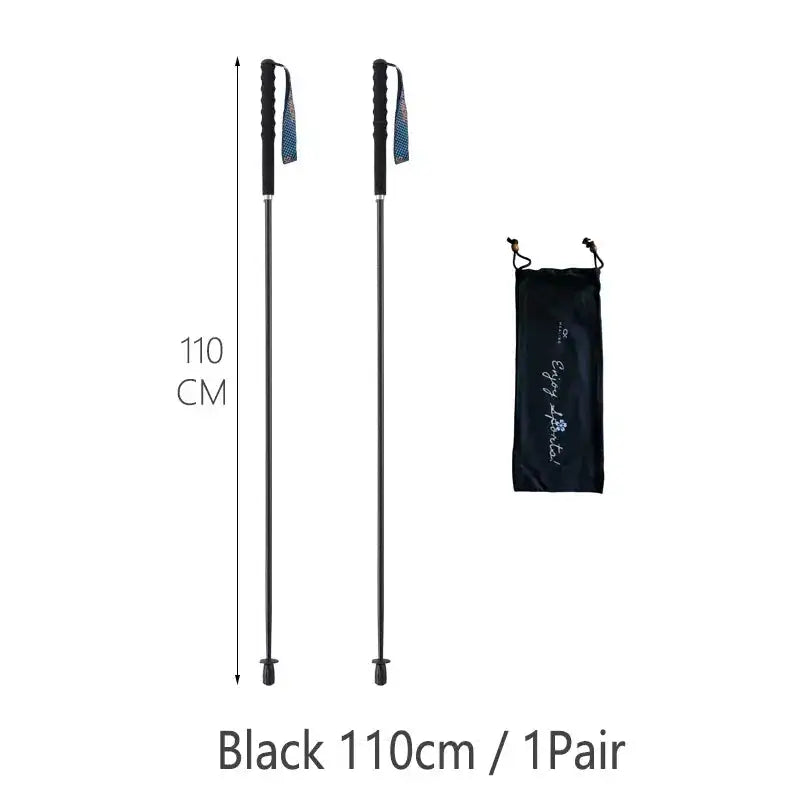 110g Ultra Light Weight Trekking Poles Folding Hiking Sticks Portable Carbon Fiber Collapsible Nordic Walking Cane Sticks Bags - Lootquake