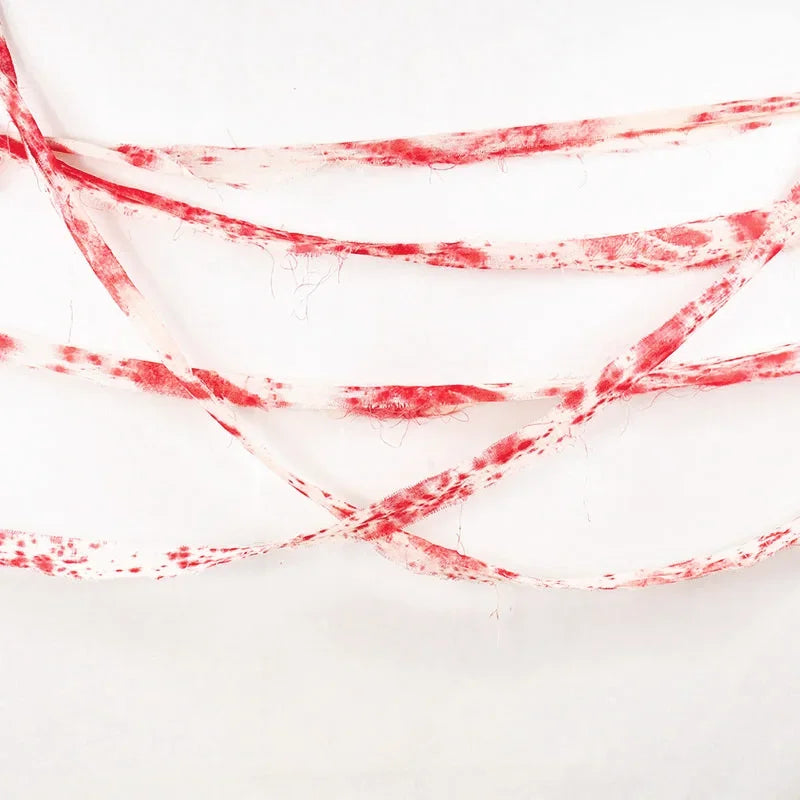 Haunted House Home Scene Decoration 3m/5m Halloween Bloody Gauze Bandage Warning Isolation Belt Horror Props For Halloween Party