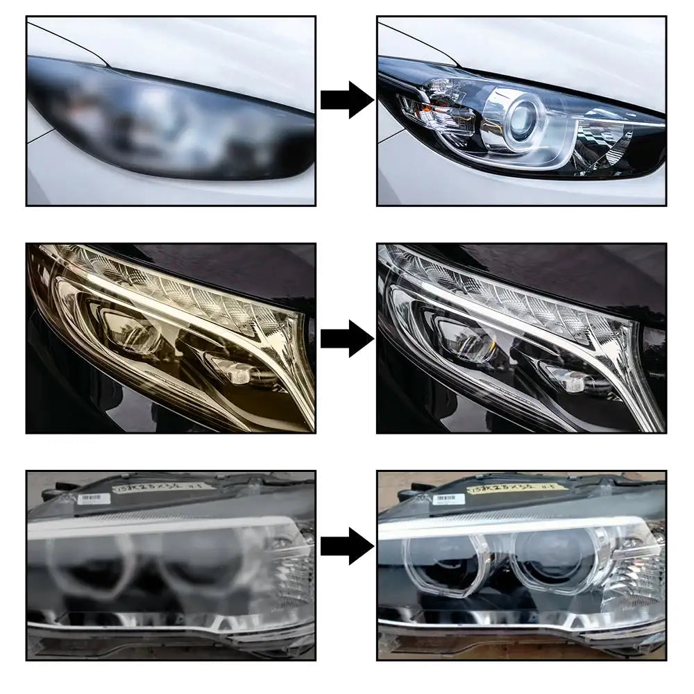 Car Headlight Lens Restoration Kit with EU/US Plug Headlamp Restore Polishing Cleaning Tools 100ml/200ml - Lootquake