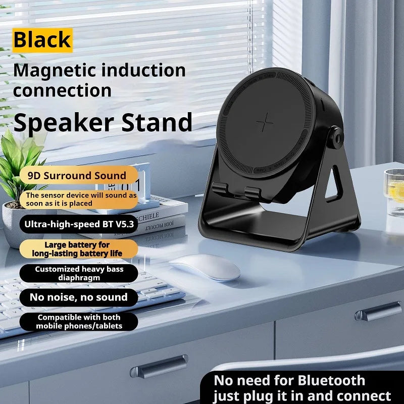 Support de tablette réglable pour haut-parleur Bluetooth, support de téléphone portable sans fil avec éclairage RVB