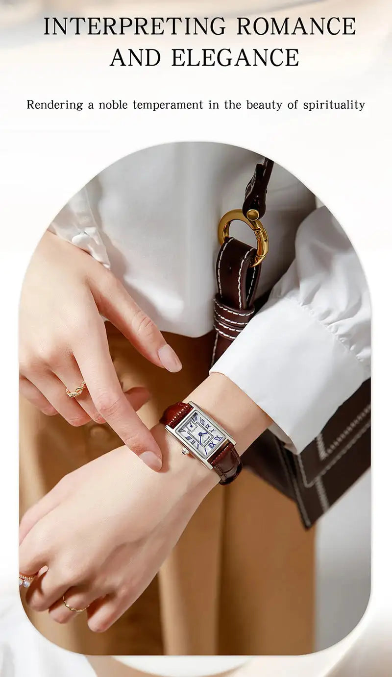 SANDA 1116 New Fashion 2024 Elegant Design Rectangle Dial Water Resistant Quartz Movement Business Women Analog Wrist Watch - Lootquake