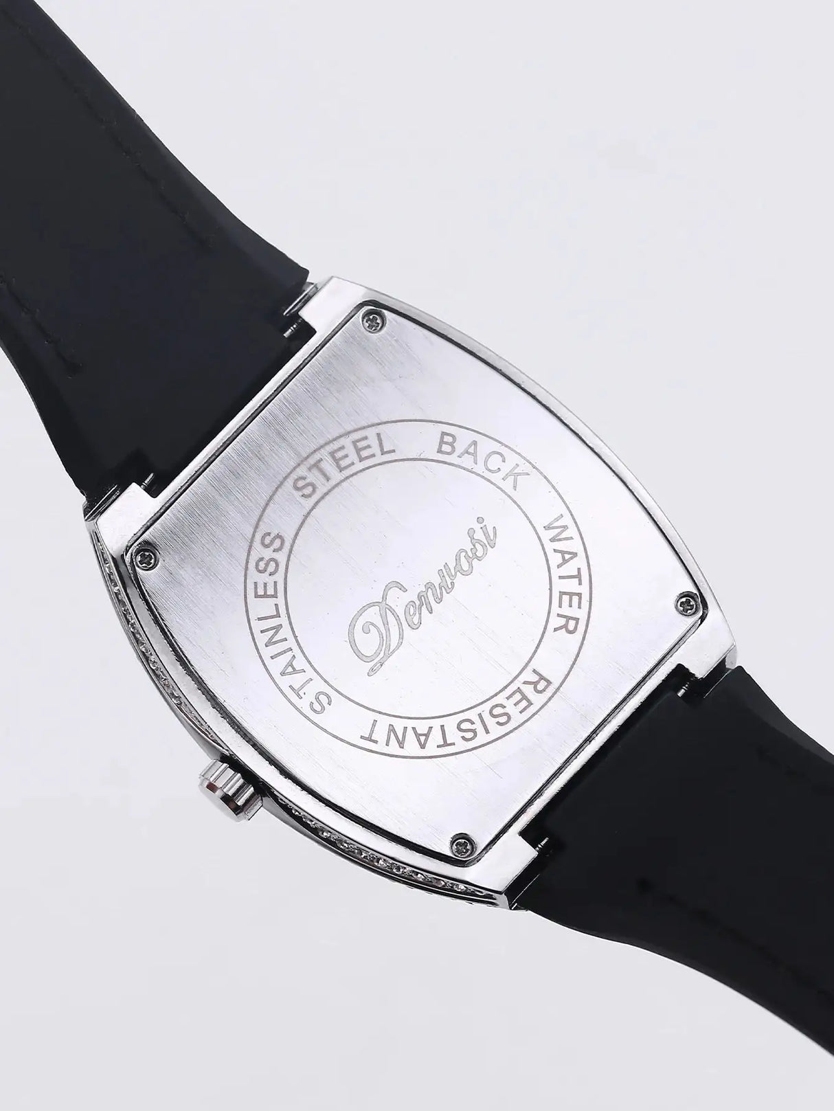 Luxury Diamond wristwatch for women Fasion and elegant quartz watch with silicone watchstrap Waterproof luminous Tonneau watch - Lootquake