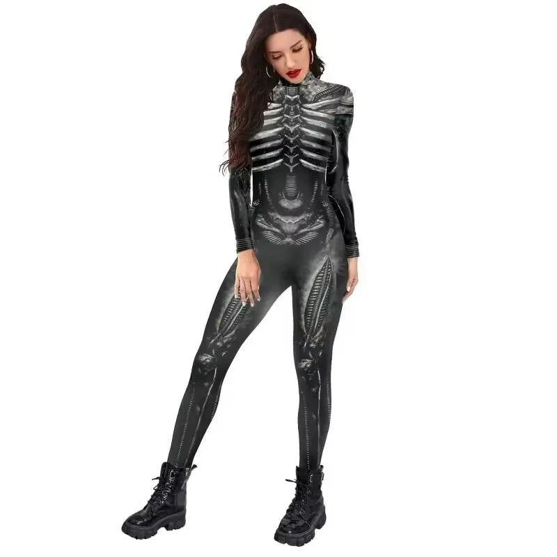 Skeleton Bodysuit High Elastic