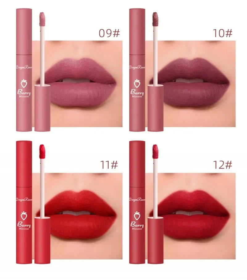 Rouge à lèvres mat nude, 12 couleurs, longue tenue, velours, waterproof, anti-décoloration, antiadhésif, maquillage pour femmes