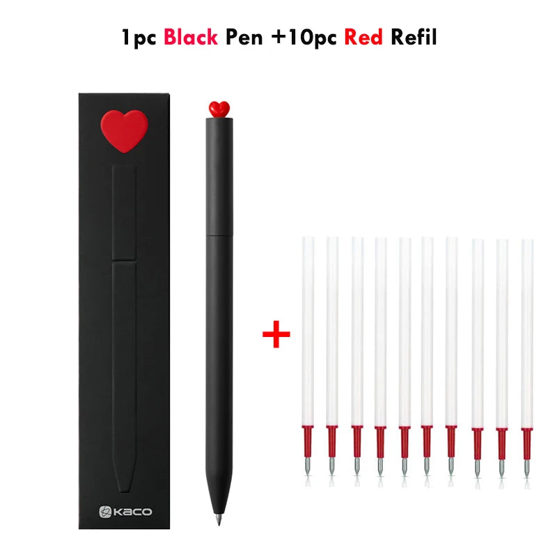 Juegos de bolígrafos de gel KACO, útiles escolares y de oficina para niños, de 0,5 mm de alta capacidad, con forma de corazón o signo del zodiaco, artículos de escritura, regalos de amor, artículos bonitos.