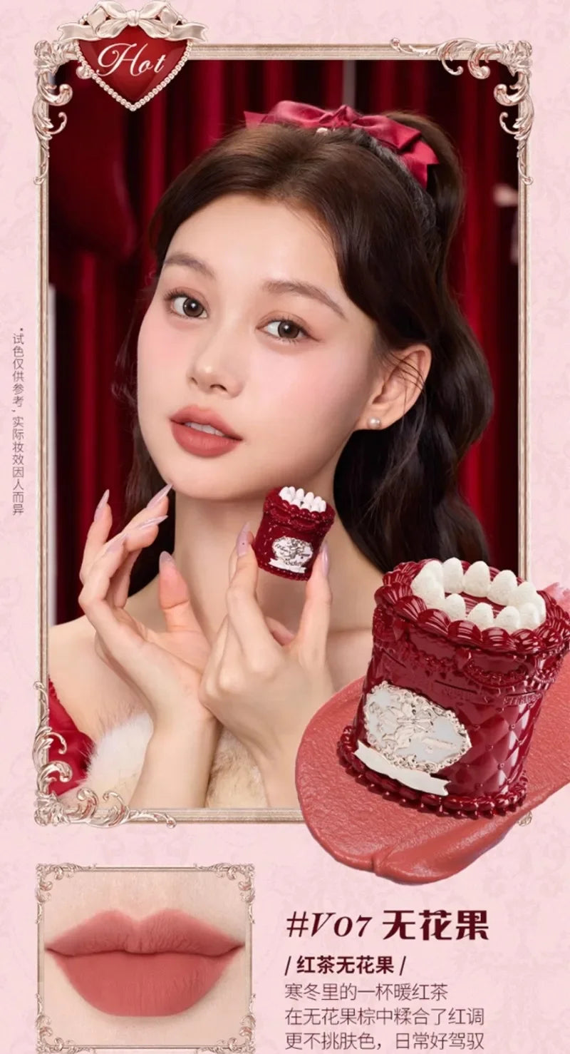 Rouge à lèvres Flowerknows Strawberry Cupid Cake Matte Velvet Lipgloss Lip Mud Makeup Korean Flower Know Lip Cream pour filles et femmes