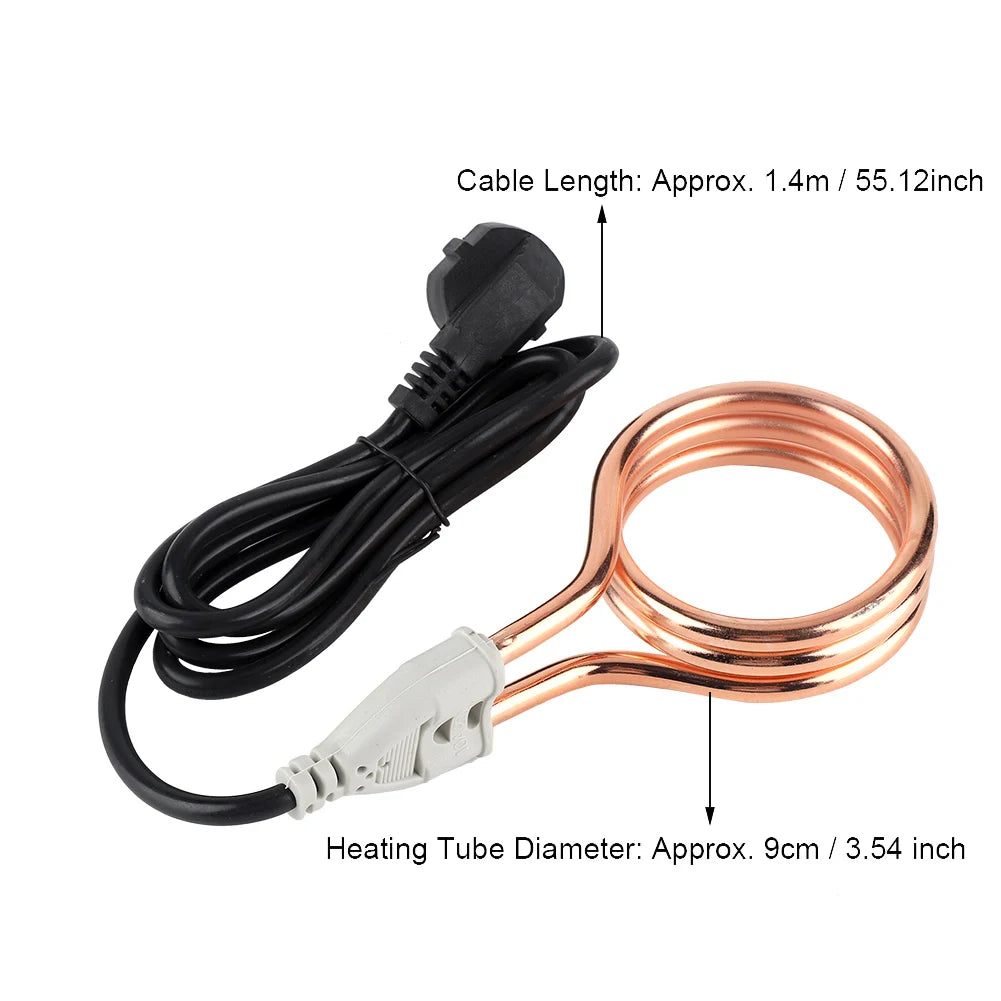 Chauffe-eau électrique à immersion 220 V 1 800 W, portable, pour la maison et les voyages