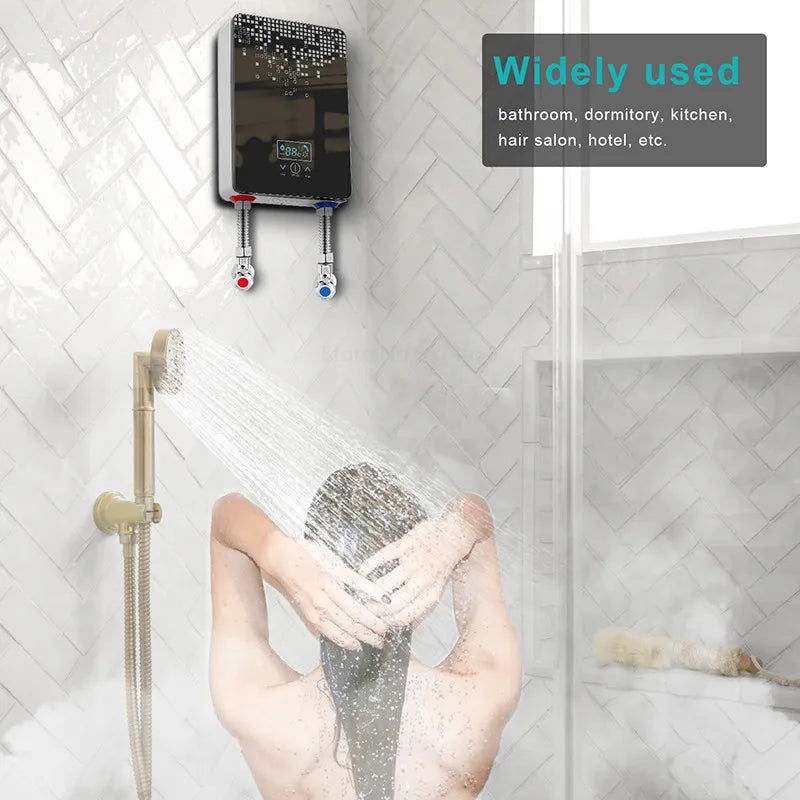 Chauffe-eau électrique instantané 220 V 6 500 W, robinet de salle de bain, de cuisine, affichage numérique, température automatique