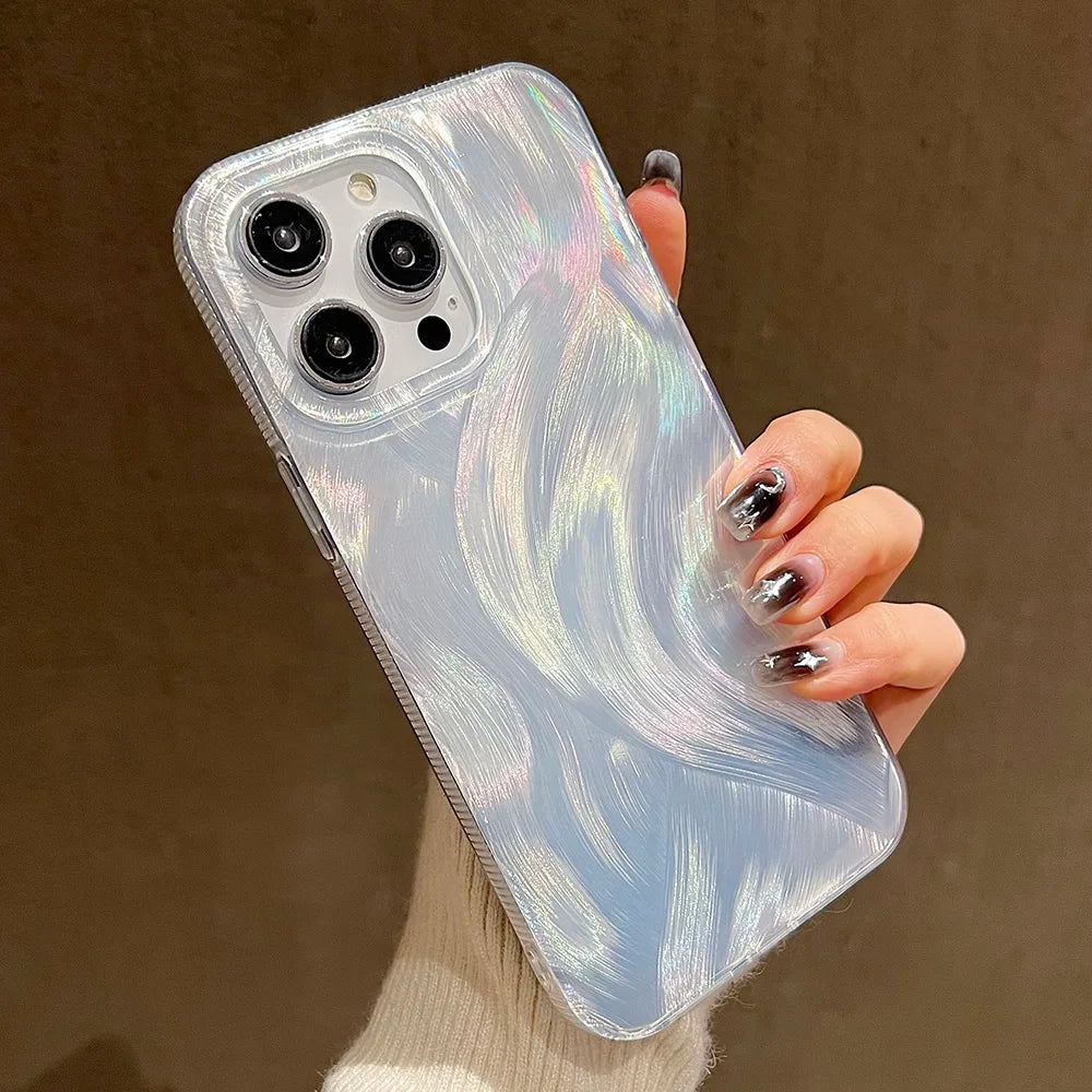 Funda de silicona suave para teléfono con láser colorido