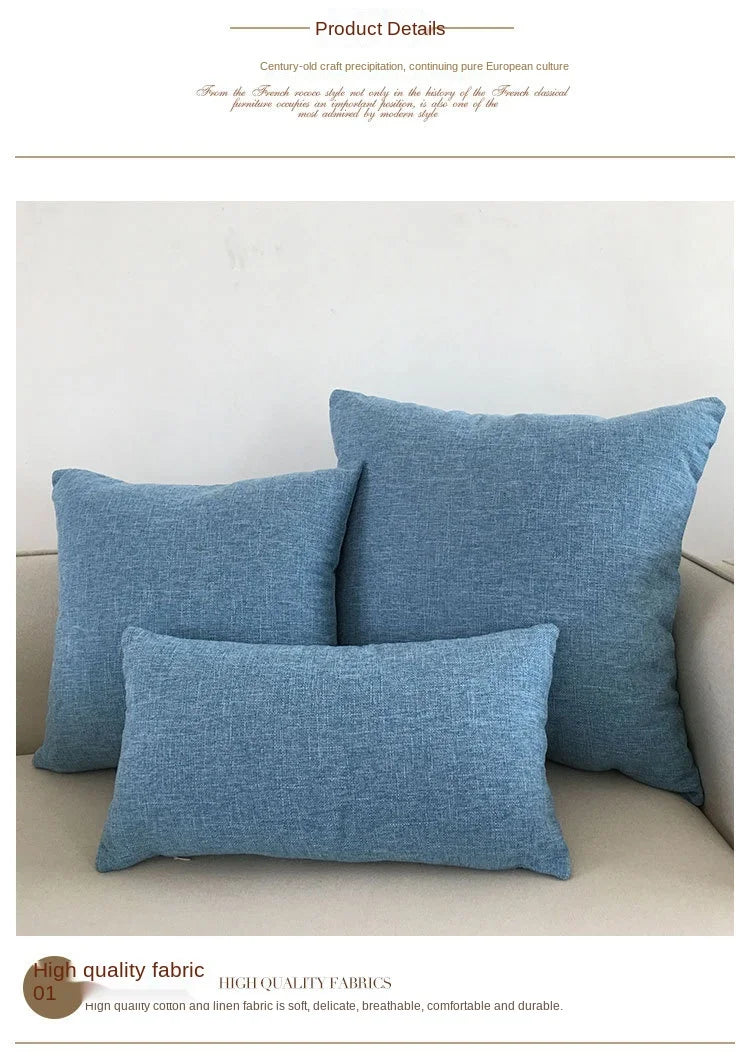 Funda de cojín de sofá lisa de 30 x 50/40 x 40/45 x 45/40 x 60/50 x 50/55 x 55/60 x 60 cm, funda decorativa para asiento de coche o silla.