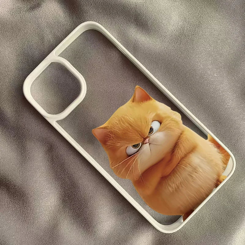 Funda transparente para teléfono con diseño de gato divertido y genial