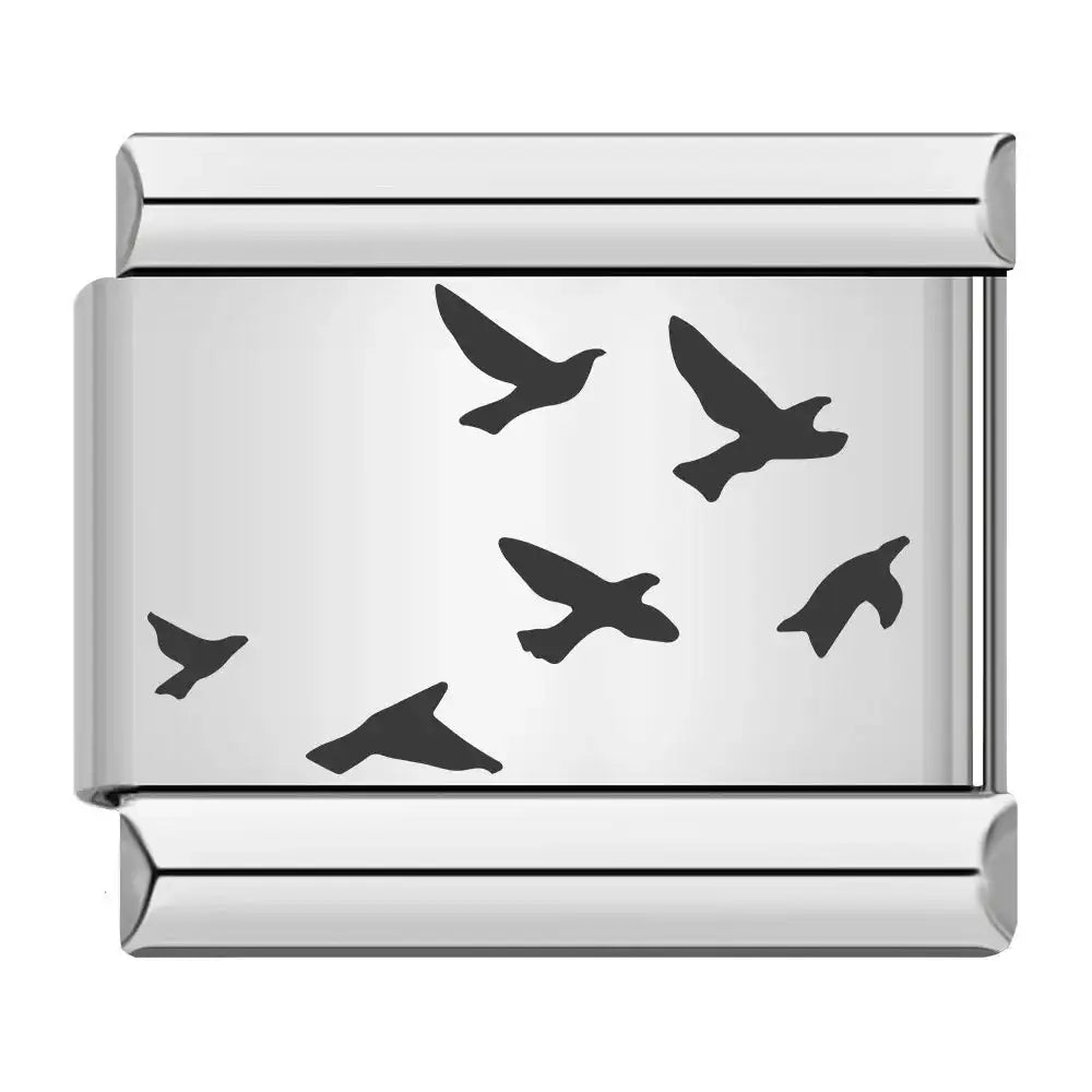 Italian Pendant Charm Bracelet DIY Modular Stainless Steel 9mm Sunrise Weather Vane Compass drift bottle Outdoor Adventure Gift - Lootquake