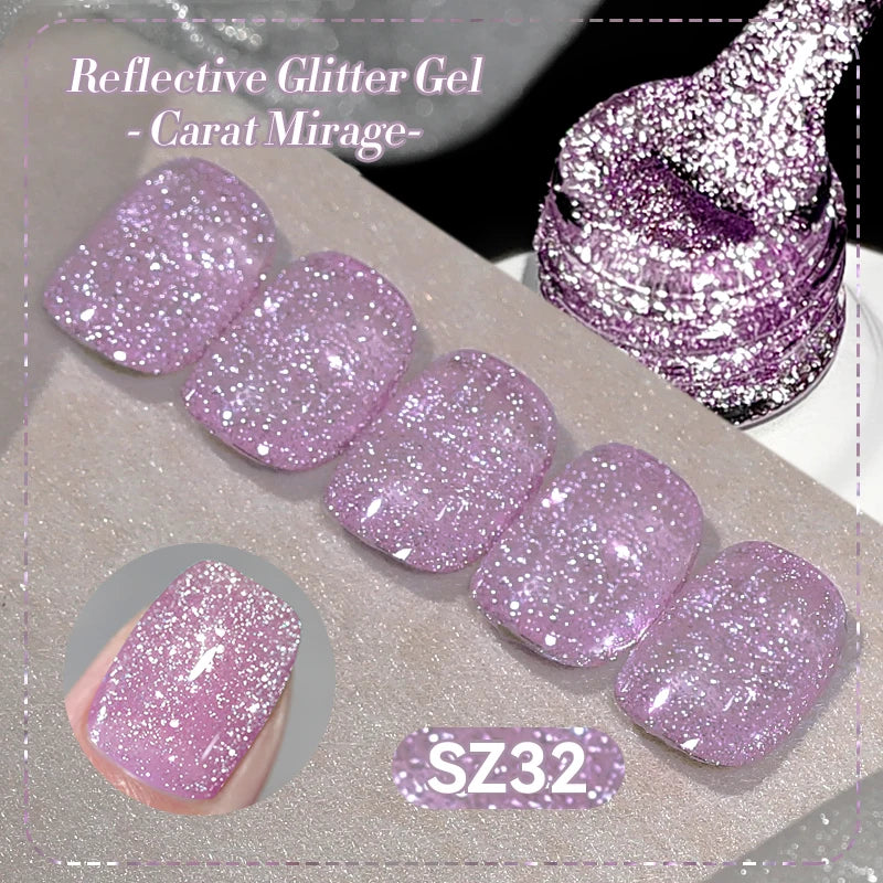 BORN PRETTY 10ml Reflective Glitter Gel Nail Polish Carat Mirage Sparkling Color Shine UV LED Soak Off Semi-Permanant Varnish