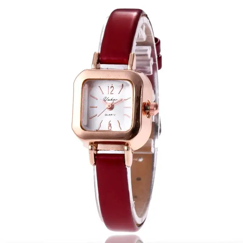 Women Watch Small Square Dial Thin Leather Strap Ladies Wristwatch Elegant Female Watches Casual Relogios Feminino Reloj - Lootquake