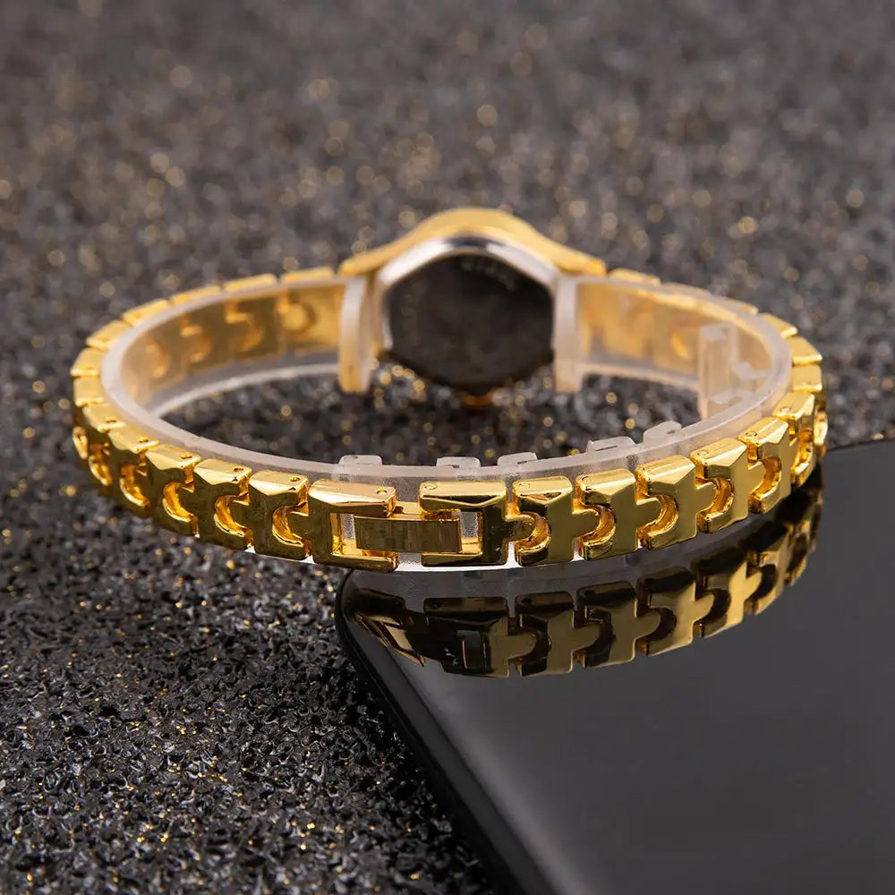Luxury Women Watch Rhinestone Gold Bracelet High Quality Classic Stainless Steel Watches Quartz Women Wristwatch Gift for Woman - Lootquake