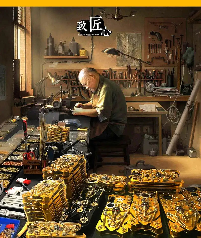 Metal Mechanical Gear Compass Shockproof Armor Phone Case For iPhone 14 13 12 11 15 Pro Max Skull Stand Heat Dissipation Cover - Lootquake