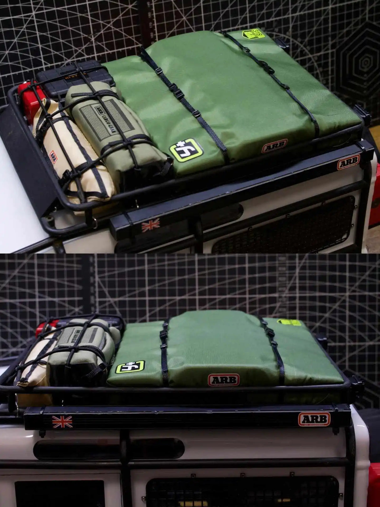 Simulated Tent Bag Side Tent Mood Accessory for 1/8 1/10 RC Track Car Traxxas TRX4 Defender Bronco AXIAL SCX10 RC4WD Decoration - Lootquake