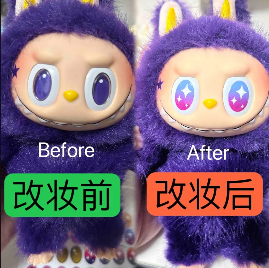 17cm Labubu V1v2 Eye Makeup Color False Eyelash Customization Gorgeous And Exquisite Eye Makeup Stickers Eyelash Stickers