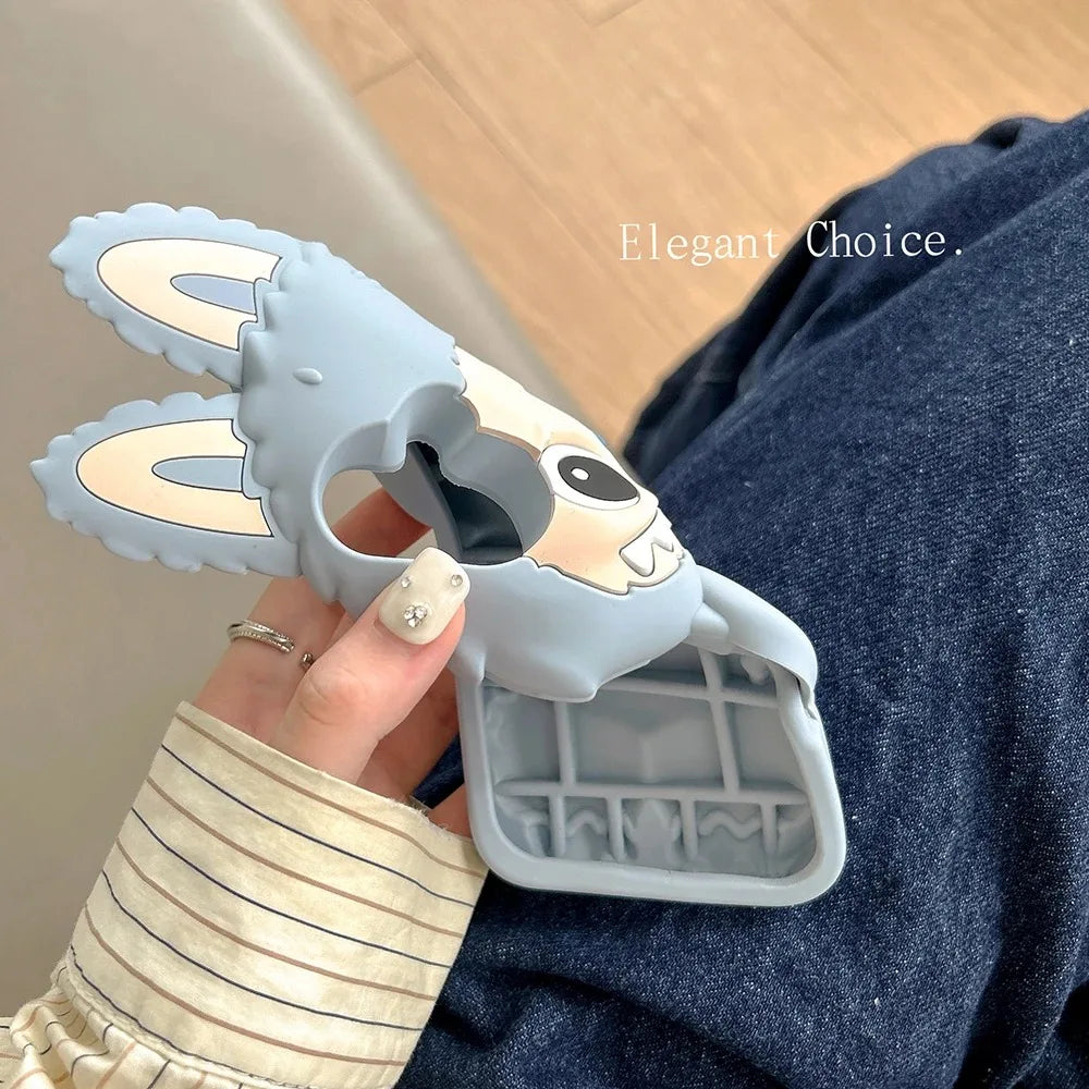 Kawaii 3D Cartoon Monster Rabbit Elf Phone Case For iPhone