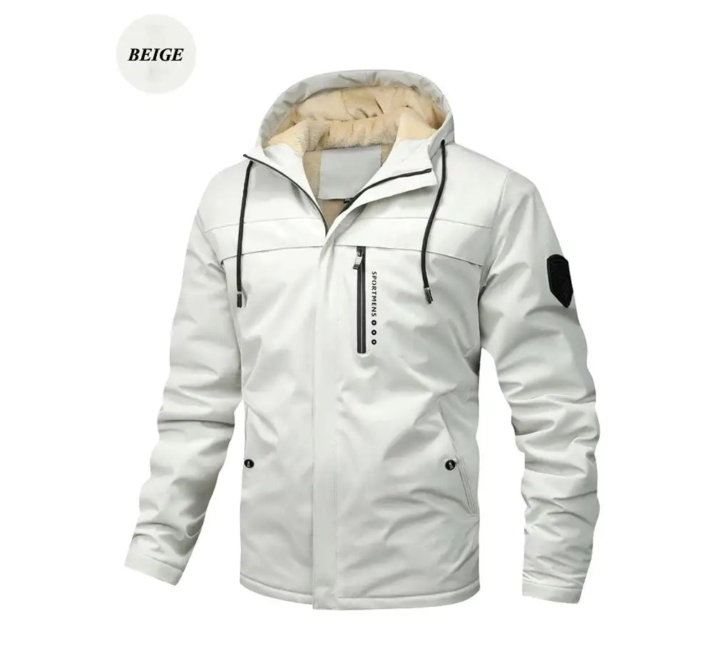 Winter Men's Warm Padded Jackets Fashion Men Fleece Lined Thermal Hooded Coats Men Mountain Ski Windbreaker Jackets Clothing - Lootquake