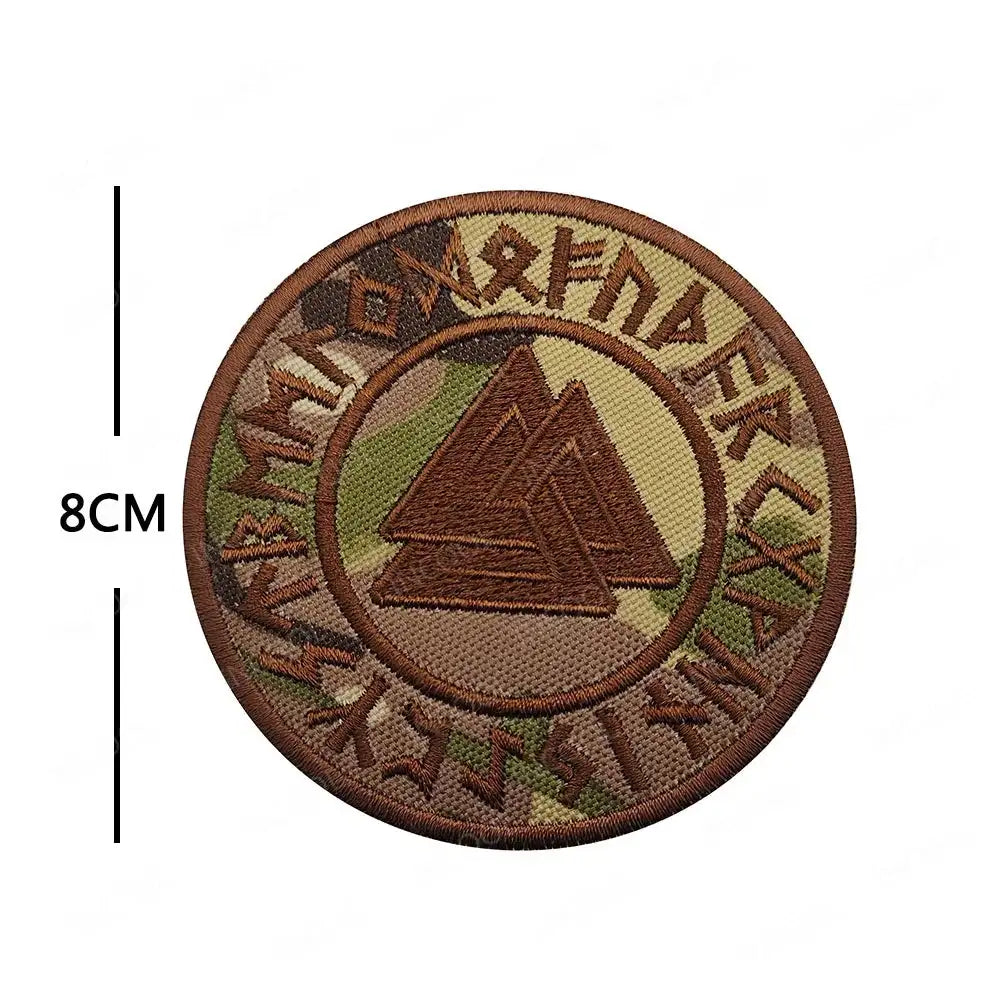 Embroidered Northern Europe Viking Compass Patches Rubber Viking Valknut Norse Runic Odin God Runes Glow In Dark - Lootquake