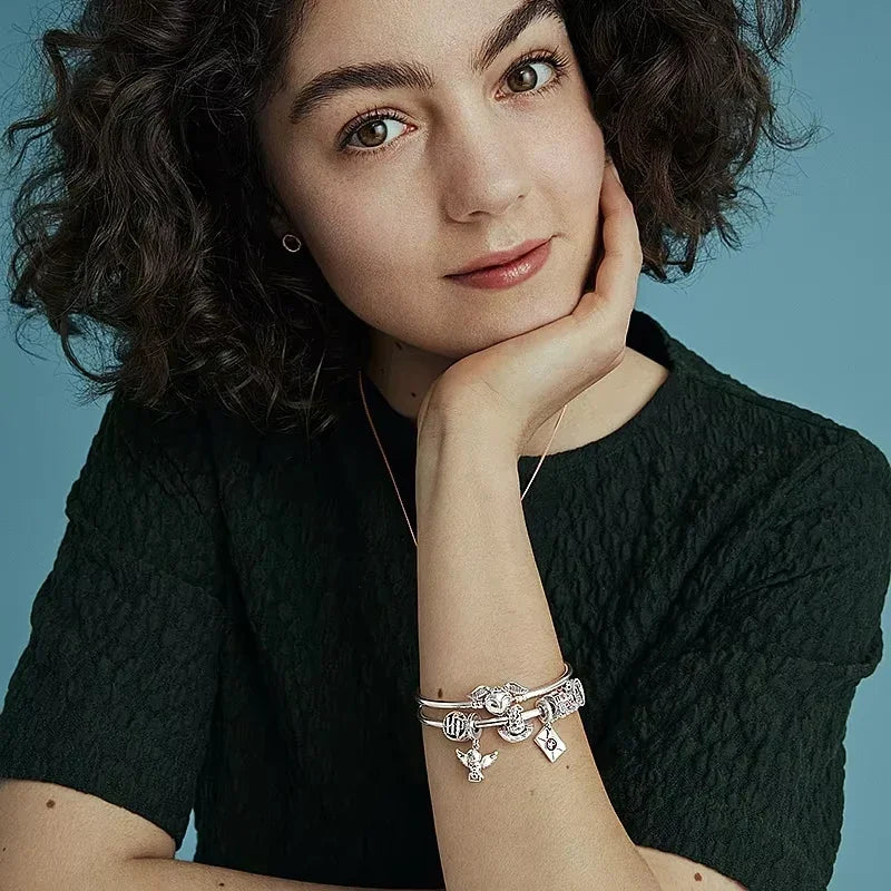 MINISO Charms Beads 925 Sterling Silver For 925 Original Harry 3mm Potter Bracelets Women Pendant DIY Jewelry Make Gifts - Lootquake