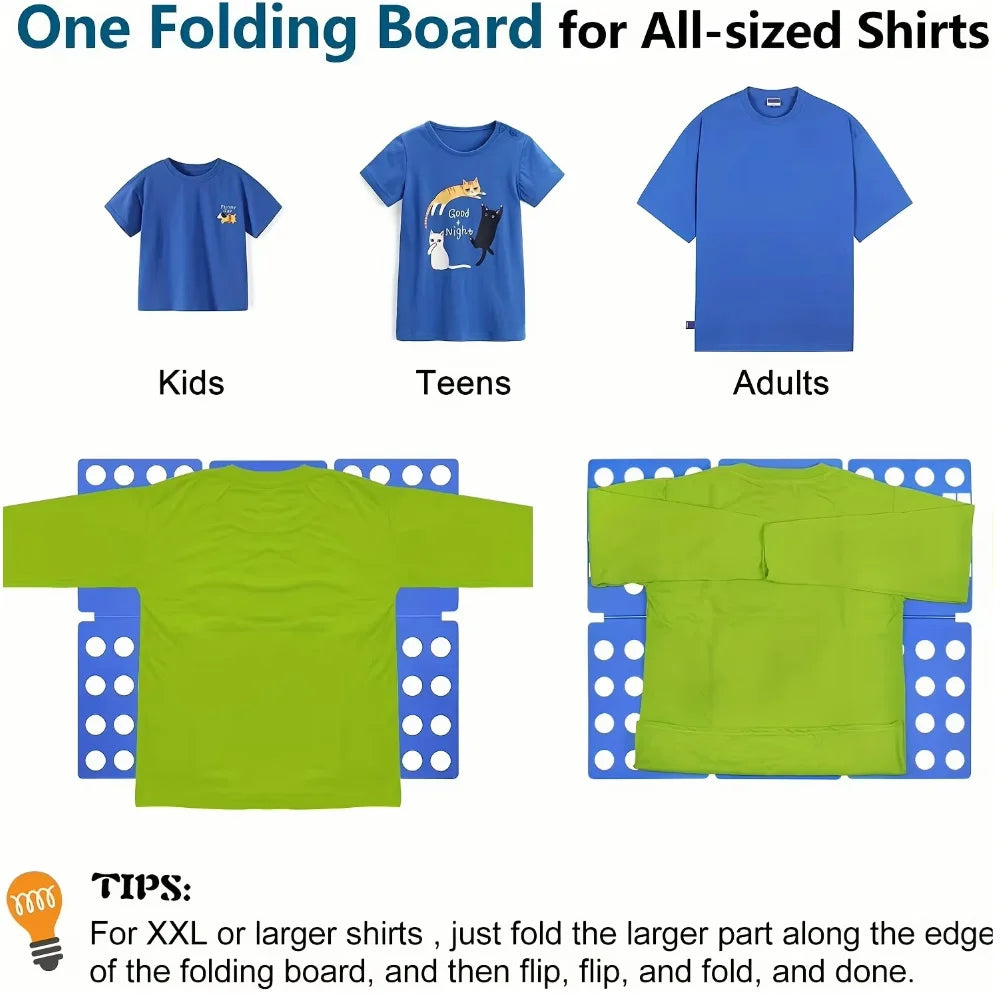 Planche à plier les vêtements en plastique 68 cm/48 cm, durable, pour enfants, facile et rapide, pour plier les chemises, outil de rangement à domicile pour enfants