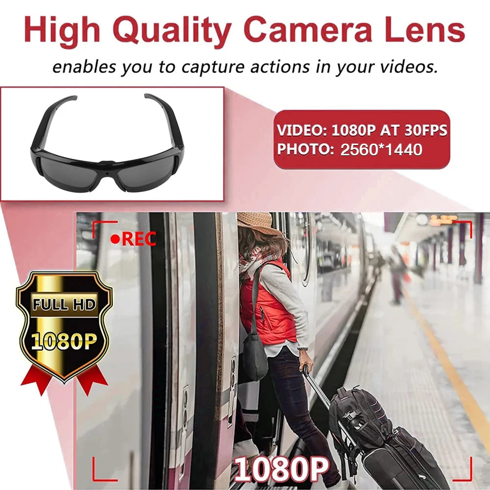 Lunettes caméra HD 1080p vidéo prendre des photos enregistreur vidéo extérieur cyclisme portable mini caméra contrôle à un bouton