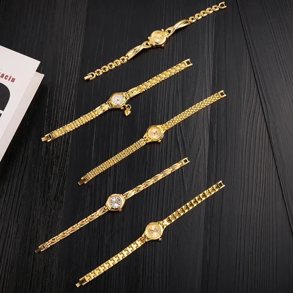 Luxury Women Watch Rhinestone Gold Bracelet High Quality Classic Stainless Steel Watches Quartz Women Wristwatch Gift for Woman - Lootquake