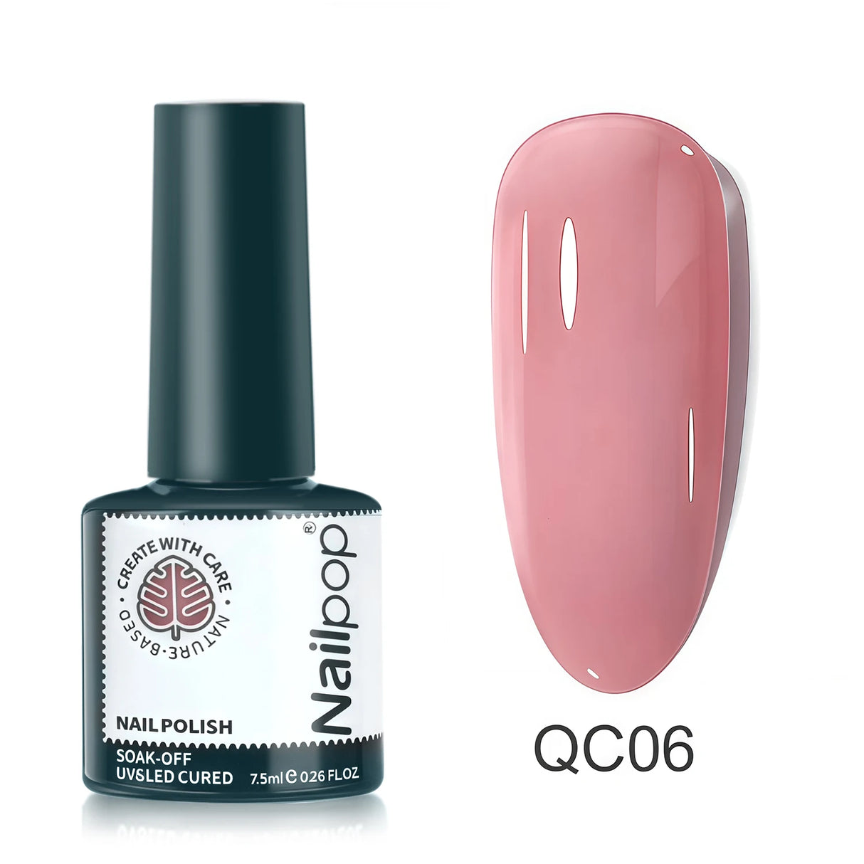 Esmalte de uñas en gel Nailpop profesional, 6 colores translúcidos, UV/LED, remojo, diseño de salón de uñas, color rosa nude, 1/6 unidades