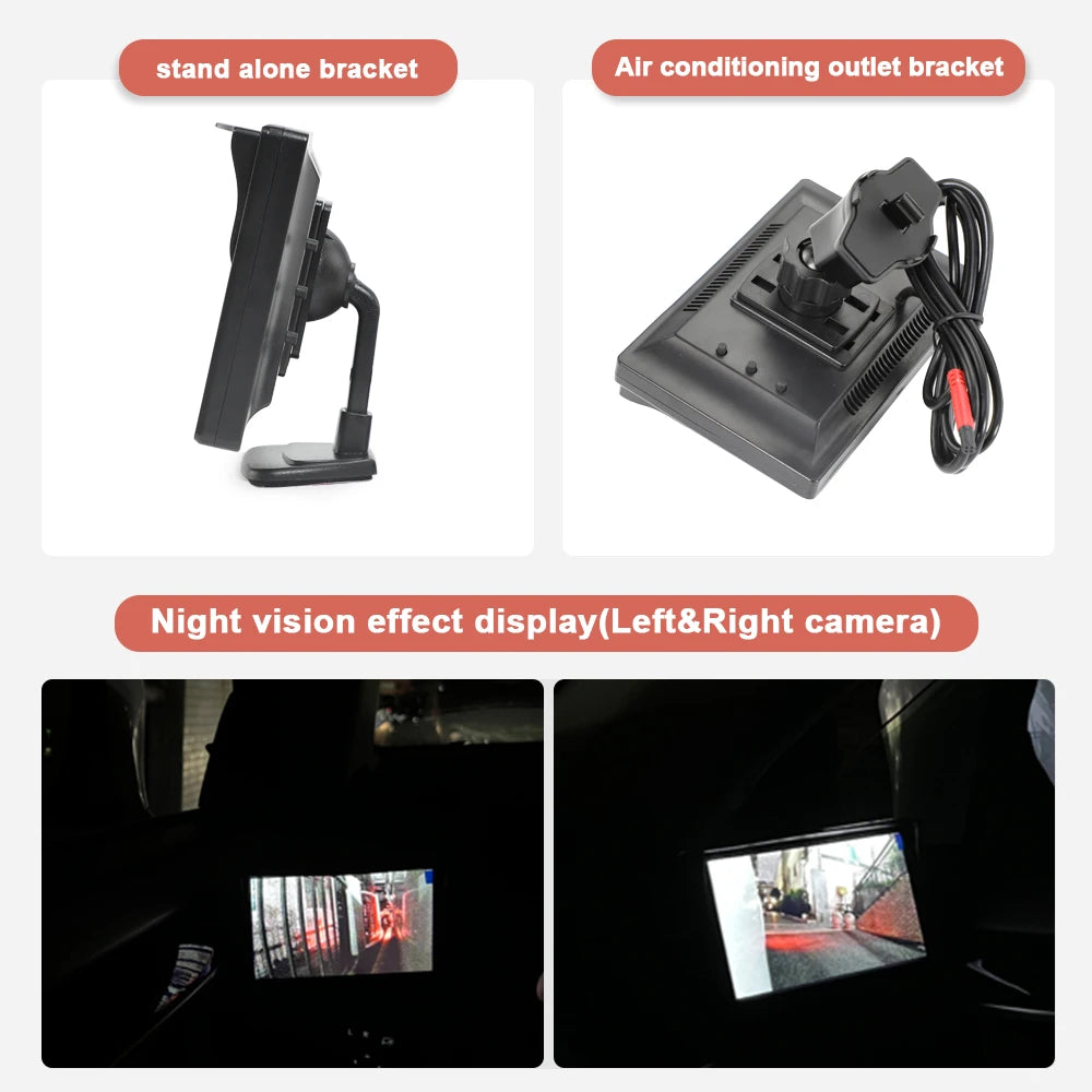 Carsanbo 5 pouces HD Rétroviseur Voiture Système de Vision Latérale Numérique avec Caméra de Vision Nocturne 720P Angle Mort Étanche Accessoires