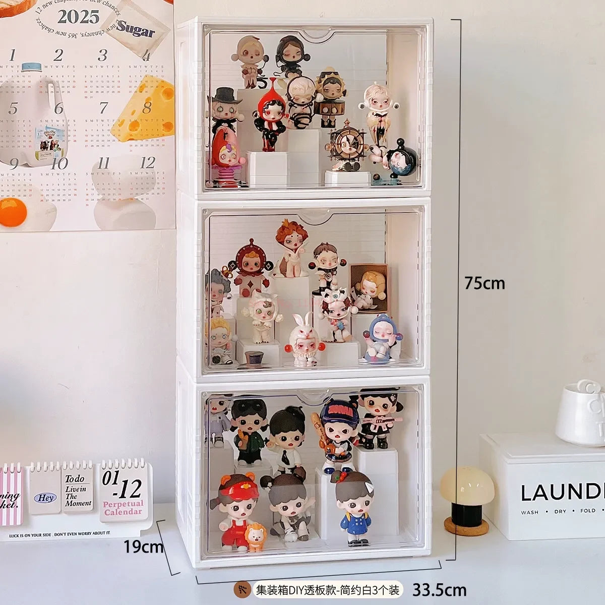 Labubu Display Box Cabinet Box Dustproof And Moisture-Proof Blind Box Toy Doll Display Stand Transparent Acrylic Storage Box