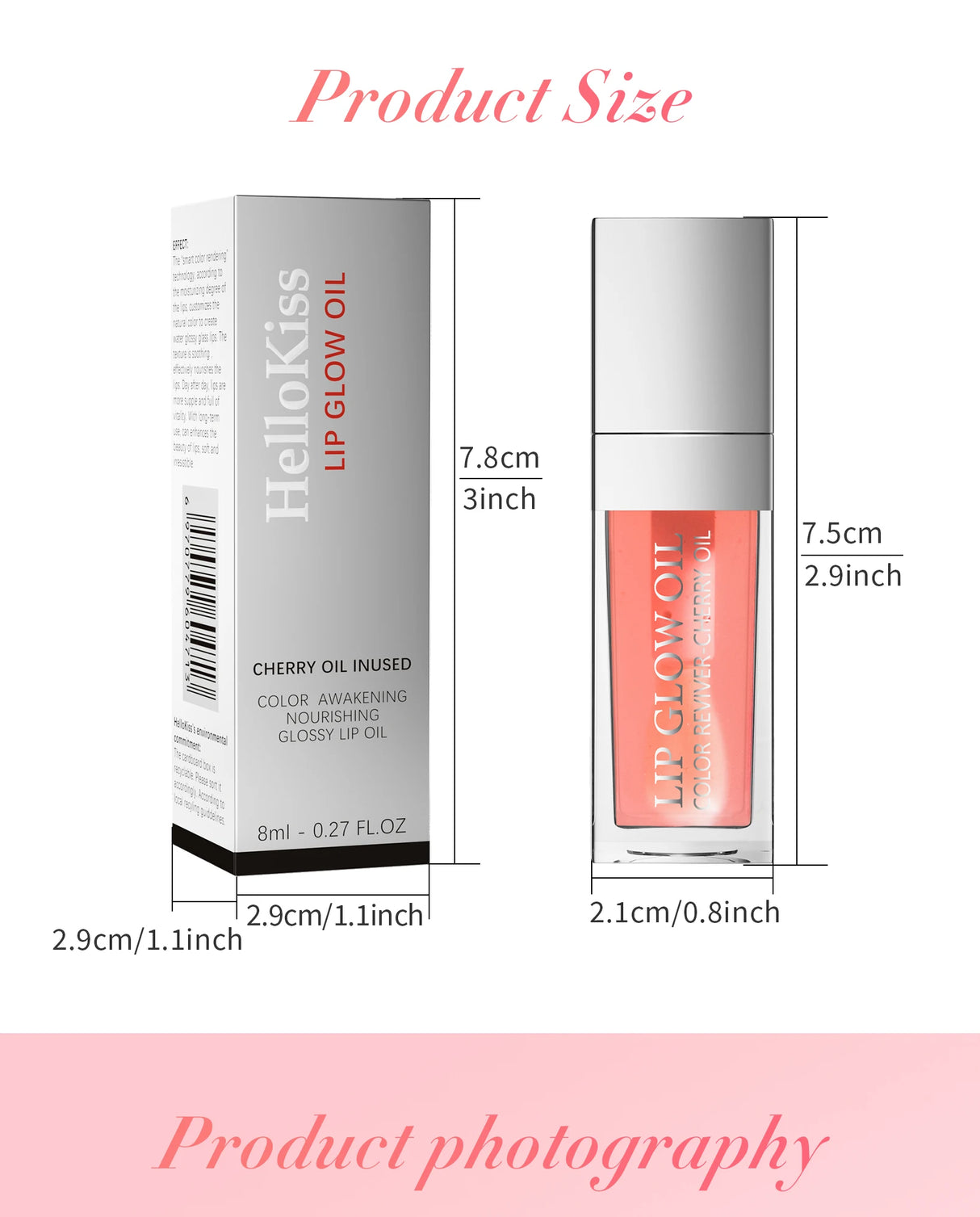 Crystal Jelly Moisturizing Lip Oil Plumping Lip Gloss Makeup Sexy Plump Lip Glow Oil Tinted Lip Plumper