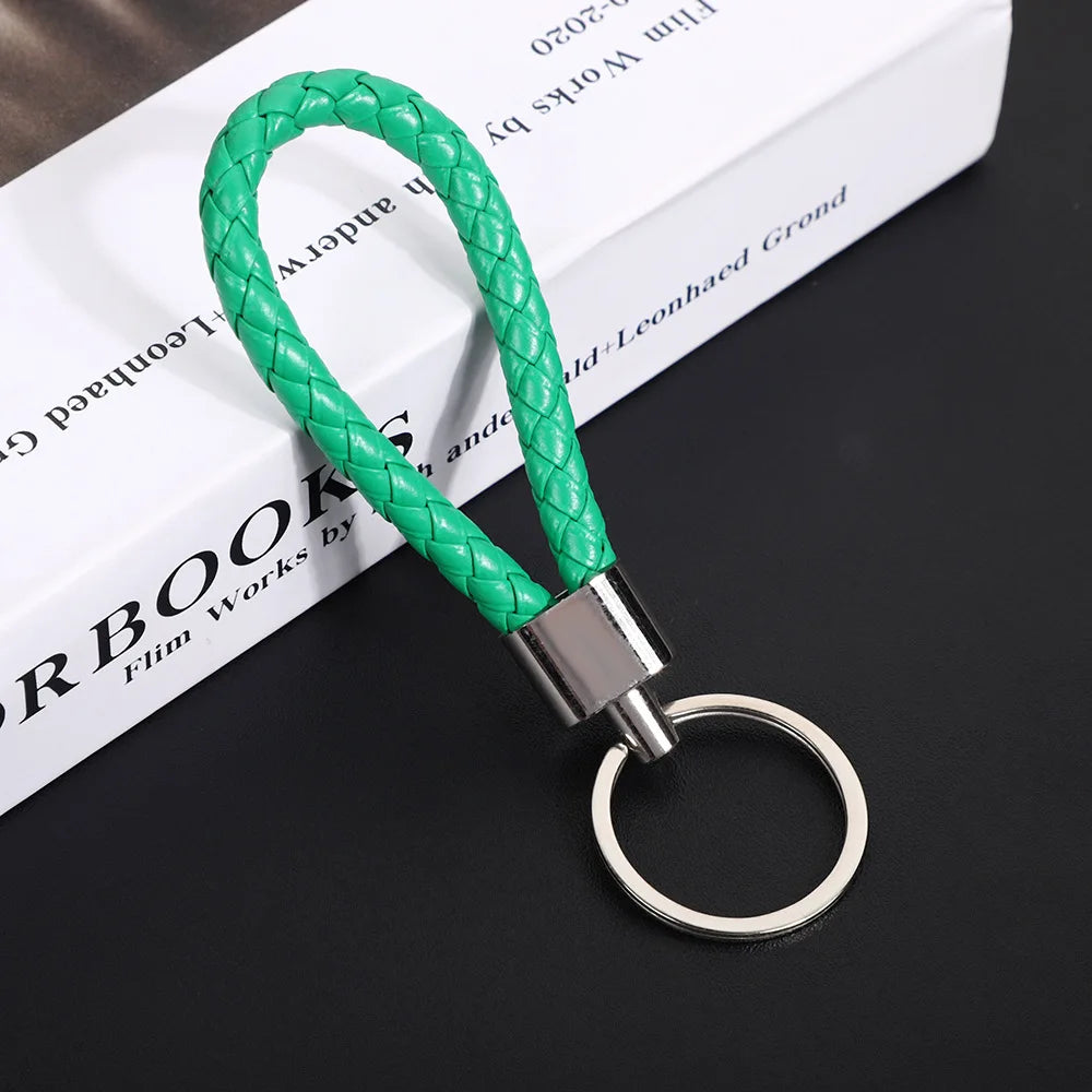 Originality PU Leather Metal Organization Rope Keychain Personality Custom Name Text Keyring Car Moto Key Ring Chain Gift - Lootquake