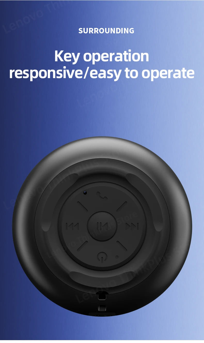 Altavoz portátil inalámbrico Bluetooth Lenovo K30, resistente al agua, con USB, para exteriores, con sonido envolvente y graves.