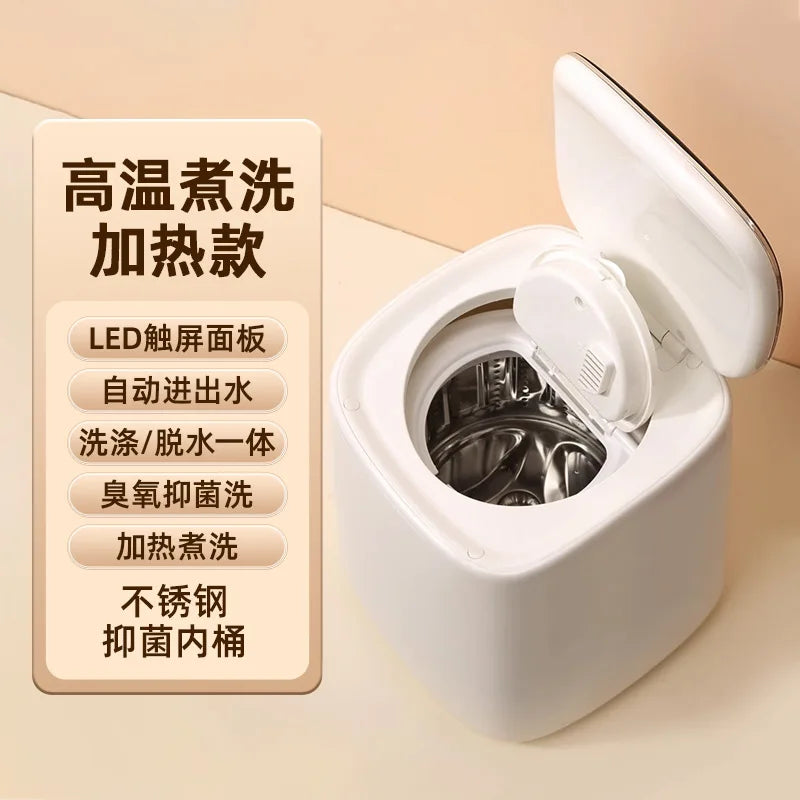Mini machine à laver portable entièrement automatique, séchage domestique intégré pour sous-vêtements
