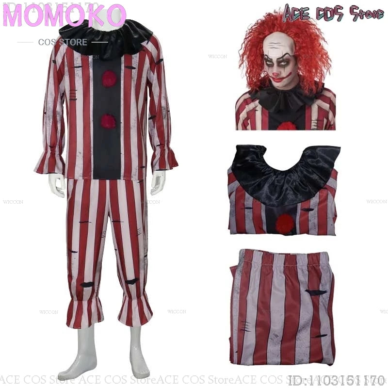 Halloween Horror Scary Clown Nightmere Party Creepy Killer Clown Cosplay Costume Red Wig Party Carnival Women Masquerade Outfit