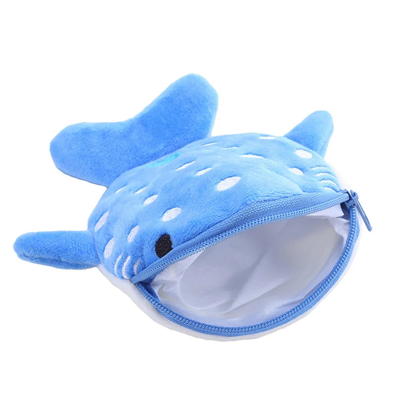 Cute Cartoon Whale Shark Coin Purse Kawaii Wallet Portable Plush Coin Bag Key Earphone Coin Organizer Pouch Zipper Bag Kids Gift - Lootquake
