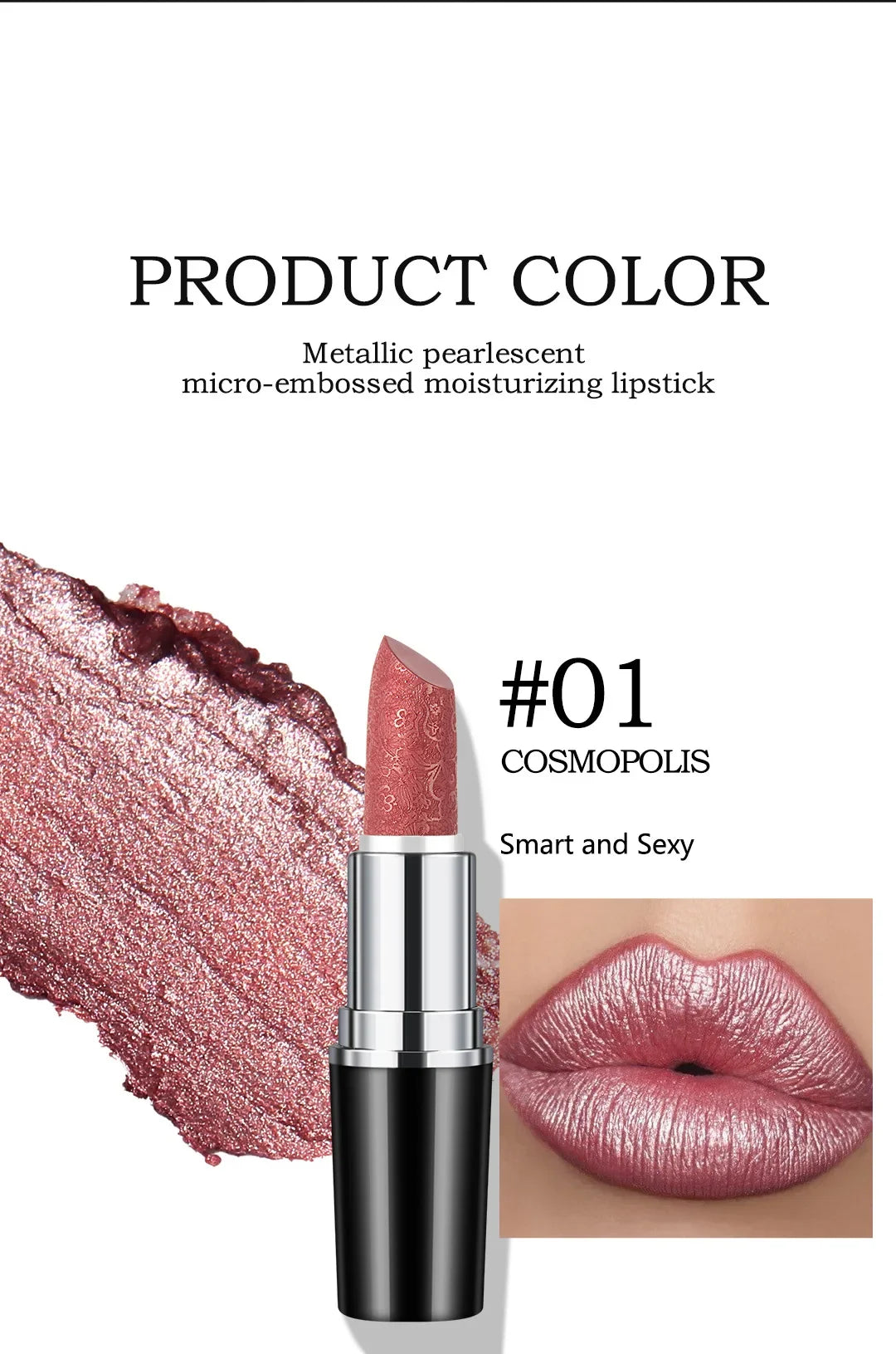 Fine Glitter Lipstick, Quicksand Gold Lipstick Non-sticky Non-fading Lipstick Pearlescent Long-lasting Silky Mermaid Lipstick