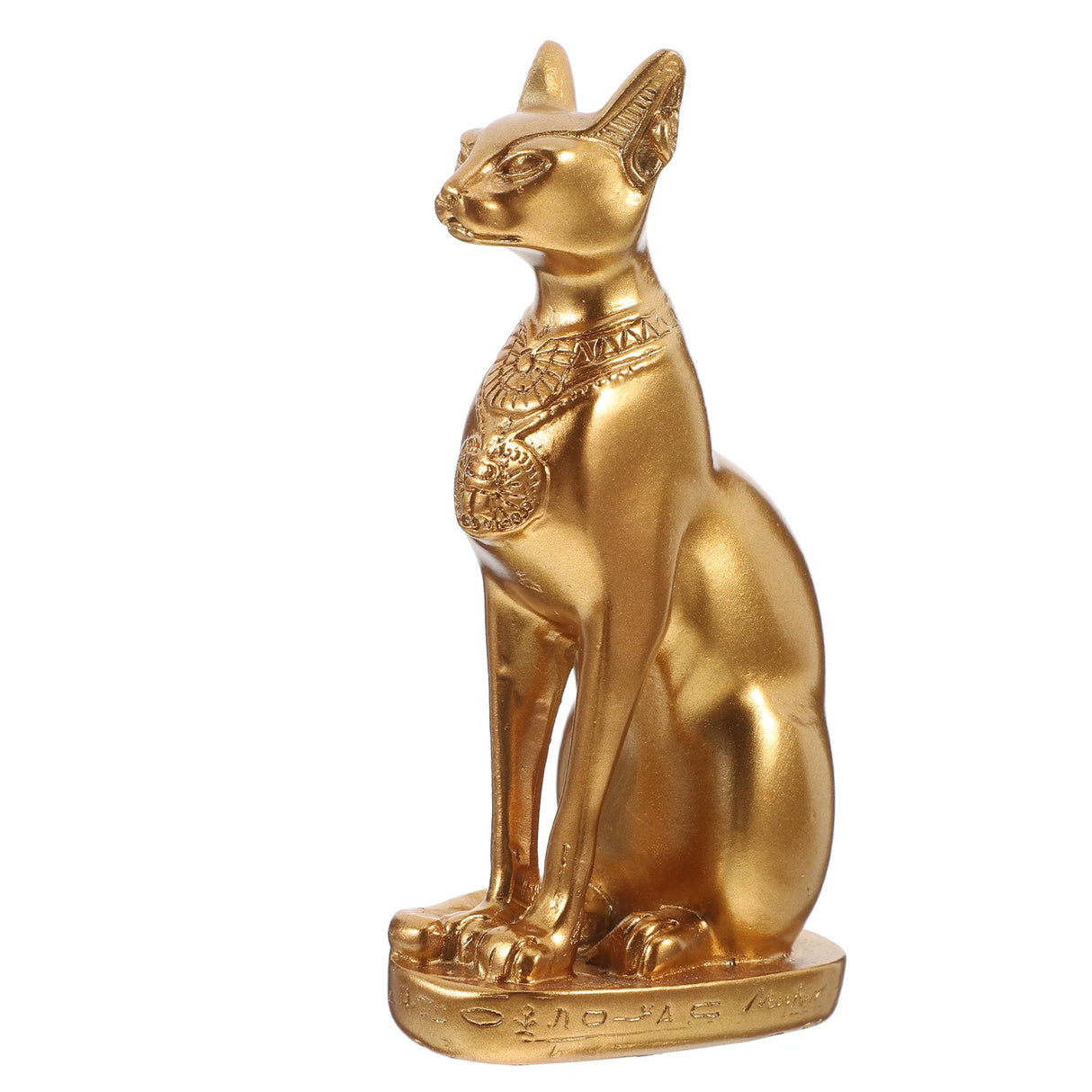 Statue de Bastet, dieu chat égyptien, décoration dorée, ornement de table en résine, décoration de bureau, déesse du sable