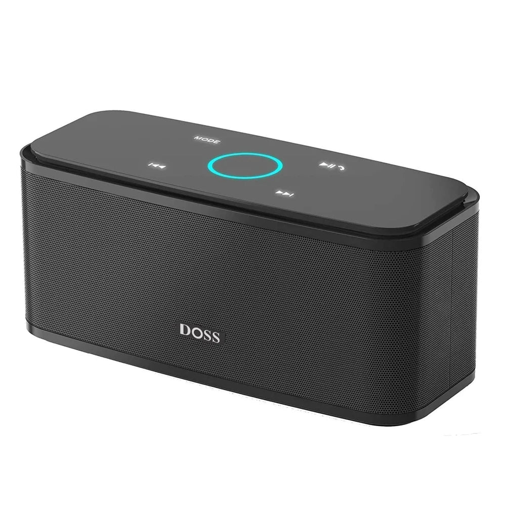 Altavoz Bluetooth DOSS SoundBox, control táctil, sonido HD de 12 W, resistencia al agua IPX5, micrófono integrado, manos libres.