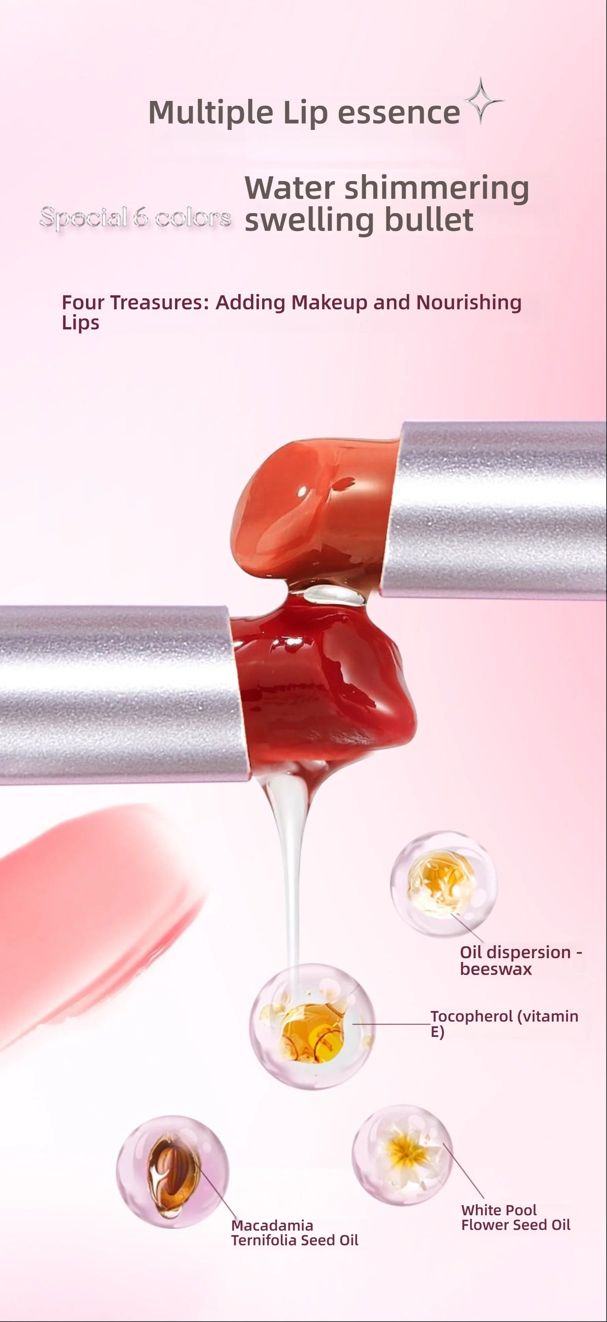 QXQY GLOSSY JELLY LIPSTICK - Brillant à lèvres effet miroir, hydratant et longue tenue, brillant à lèvres nude pour des lèvres pulpeuses et éclatantes (sans maquillage)