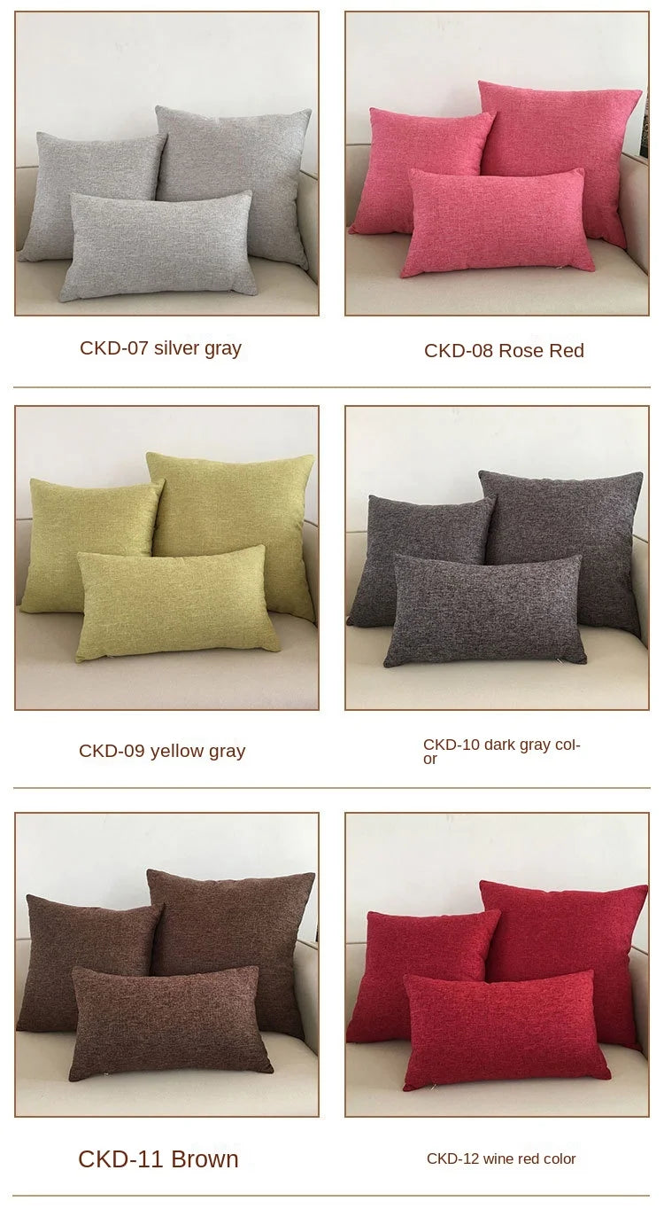 Funda de cojín de sofá lisa de 30 x 50/40 x 40/45 x 45/40 x 60/50 x 50/55 x 55/60 x 60 cm, funda decorativa para asiento de coche o silla.