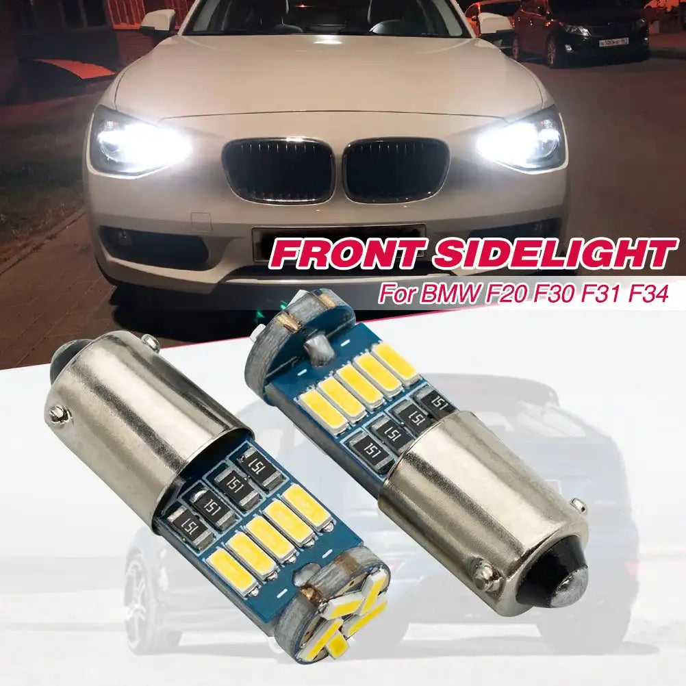 2X FRONT SIDELIGHT SMD LED PARKING LIGHT HEADLAMP BULBS XENON WHITE ERROR FREE FOR F20 F30 F31 F34 H6W BAX9S - Lootquake
