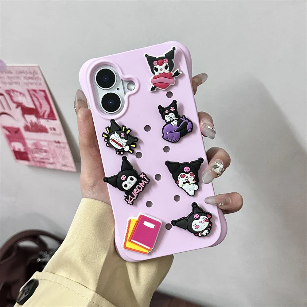 Crocs Charms Cute DIY Holes Silicone Soft Phone Case