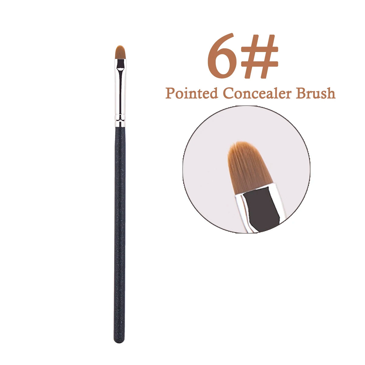 Nueva brocha ultrafina para base de maquillaje, brocha puntiaguda y precisa para difuminar correctores y bases líquidas faciales.