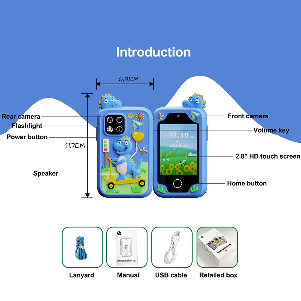 New Mini Phone Children Toy Musical Unicorn Dinosaur Baby Mobile Camera MP3 Player Educational Toys Kids Christmas Birthday Gift - Lootquake