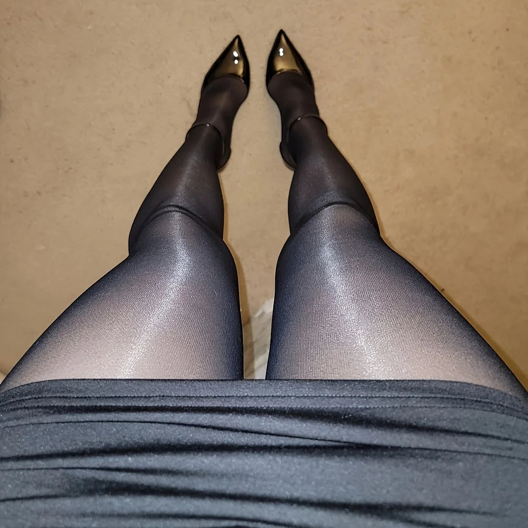 Luxury Oil Gloss Stockings 40 Den Luxury Oil Gloss Thick Pantyhose - Autumn and Winter Sexy Business Formal 1Pair