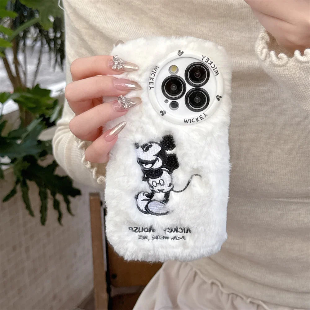 Funda para teléfono de peluche suave 3D de Disney Mickey Senior