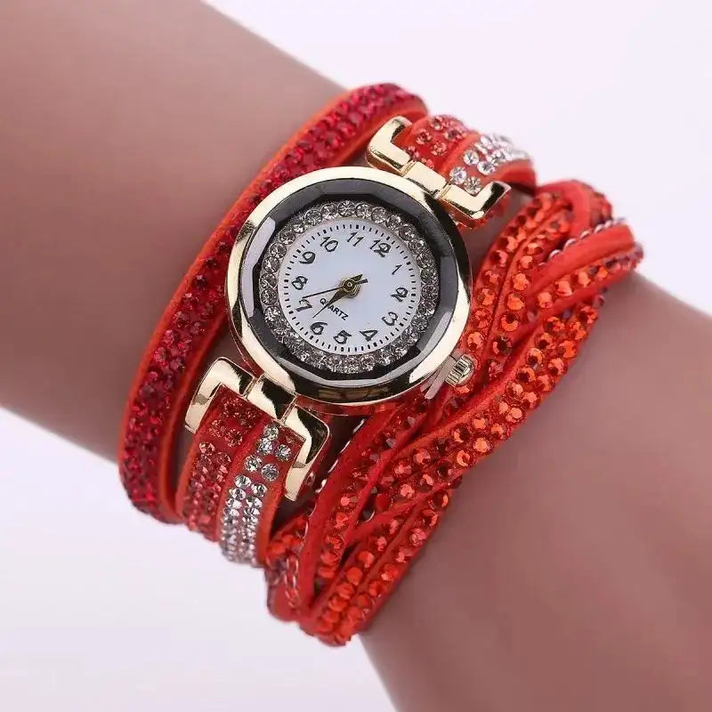 Long Strap Leather Watch Women Casual Rhinestone Dress Watch Ladies Bracelet Wristwatch Clock Relogios Feminino Reloj Mujer 2024 - Lootquake